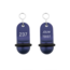 Mini Classic aluminium hotelsleutelhanger in blauw met zilveren gravering