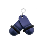 Mini Classic aluminium hotelsleutelhanger in blauw met zilveren gravering
