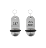 CombiCraft Mini Classic aluminium hotelsleutelhanger in zilver met zwarte gravering