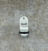 Mini Classic aluminium hotelsleutelhanger in zilver met zwarte gravering