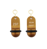 Mini Classic aluminium hotelsleutelhanger in brons met zilveren gravering