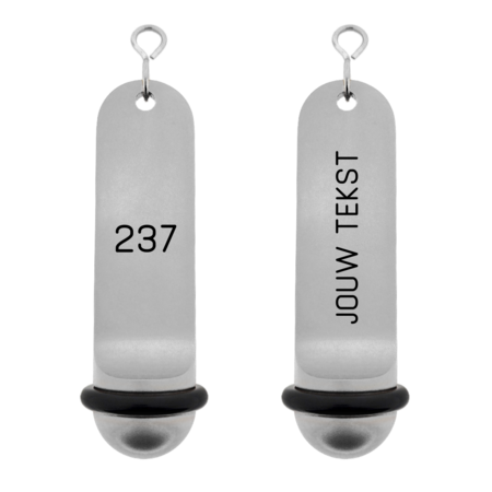 Big Classic aluminium hotel sleutelhanger zilver 105x30mm met gravering