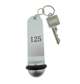 Big Classic aluminium hotel sleutelhanger zilver 105x30mm met gravering