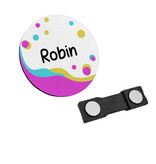 Kunststof naambadge Ø50mm met eigen tekst - per 1 stuk