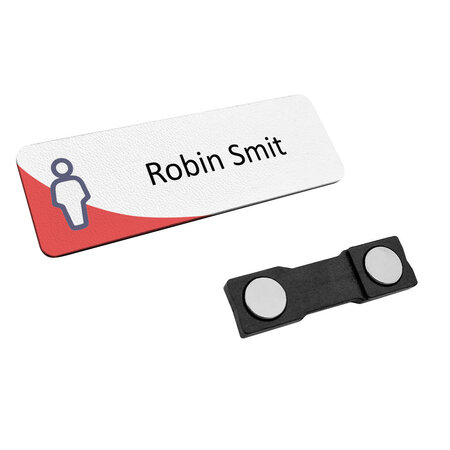 CombiCraft Kunststof naambadge 75x25mm met eigen tekst - per 1 stuk