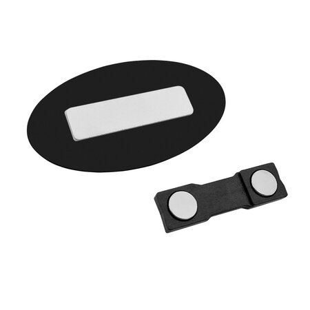 Kunststof naambadge 70x37mm met jouw naam en logo - per stuk