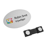 CombiCraft Aluminium naambadge Symphony 65x42,5mm met logo zilver - per stuk