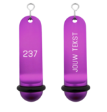 CombiCraft Big Classic aluminium hotel sleutelhanger paars met gravering