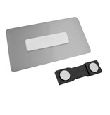 Aluminium naambadge Symphony 75x40mm met naam en logo zwart - per stuk