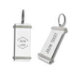 Breda aluminium hotel sleutelhanger zilver met gravering