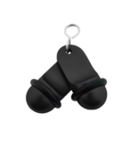 Mini Classic aluminium hotelsleutelhanger in zwart met zilveren gravering