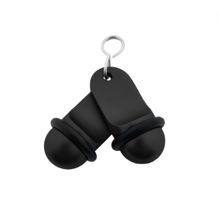 Mini Classic aluminium hotelsleutelhanger in zwart met zilveren gravering