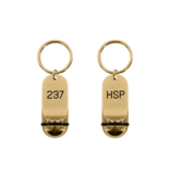 CombiCraft Metalen hotel sleutelhanger Petito 21x48mm met gravering goudkleurig - per stuk