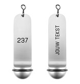 Metalen hotel sleutelhanger Classico 29x108mm met gravering zilverkleurig  - per stuk