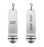 CombiCraft Metalen hotel sleutelhanger Classico 29x108mm met gravering zilverkleurig  - per stuk