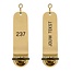 Metalen hotel sleutelhanger Classico 29x108mm goudkleurig met gravering - per stuk