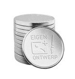 Staal vernikkelde winkelwagenmunten €2,00 formaat eigen ontwerp - per 1000 stuks