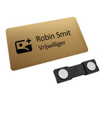 CombiCraft Aluminium naambadge Symphony 75x40mm goud met naam en logo - per stuk