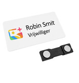 Kunststof naambadge Topper 75x40mm met eigen logo - per stuk