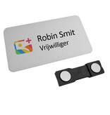 CombiCraft Aluminium naambadge Symphony 70x35mm met eigen ontwerp zilver - per stuk