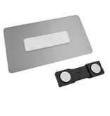 Aluminium naambadge Symphony 70x35mm met eigen ontwerp zilver - per stuk