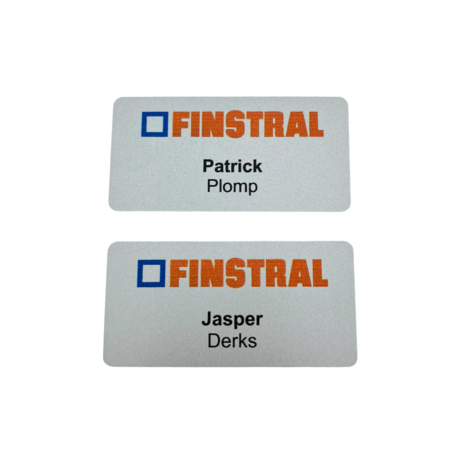 CombiCraft Aluminium naambadge Symphony 70x35mm met eigen ontwerp zilver - per stuk