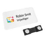 Aluminium naambadge Symphony 70x35mm met eigen ontwerp wit - per stuk