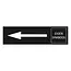 Zwart aluminium deurbordje pijl links en symbool 165 x 45 mm - per 1 stuk
