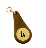 Houten hotel sleutelhanger Oaky Drop donkerbruin blanco of met gravering - per 1 stuk