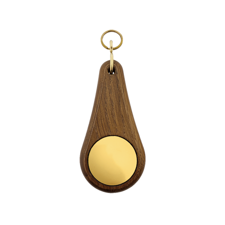 Houten hotel sleutelhanger Oaky Drop donkerbruin blanco of met gravering - per 1 stuk