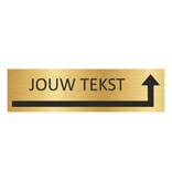 Goud aluminium deurbordje Eigen tekst om de hoek rechts 165 x 45 mm - per 1 stuk