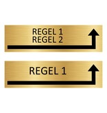 Goud aluminium deurbordje Eigen tekst om de hoek rechts 165 x 45 mm - per 1 stuk