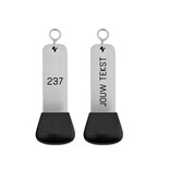 Vernet aluminium hotel sleutelhanger zilver met zwarte gravering