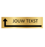 Goud aluminium deurbordje Eigen tekst om de hoek links 165 x 45 mm - per 1 stuk