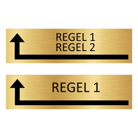 Goud aluminium deurbordje Eigen tekst om de hoek links 165 x 45 mm - per 1 stuk