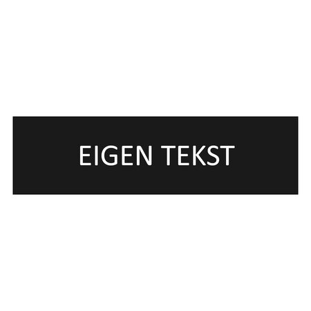 Zwart aluminium deurbordje eigen tekst 165 x 45 mm - per 1 stuk