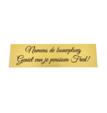 Goud aluminium deurbordje Eigen ontwerp 165 x 45 mm - per 1 stuk