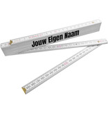 Houten duimstok 2 meter met naam - per stuk