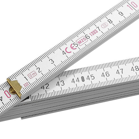 Houten duimstok 2 meter met naam - per stuk
