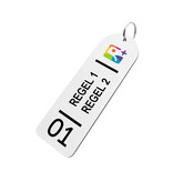 Combipaneel XL-sleutelhanger met logo, tekst en nummer - per stuk