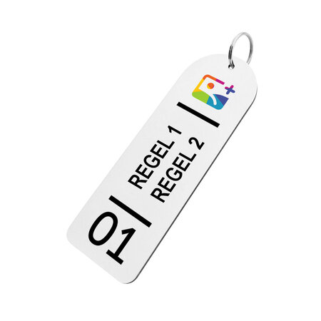 Combipaneel XL-sleutelhanger met logo, tekst en nummer - per stuk