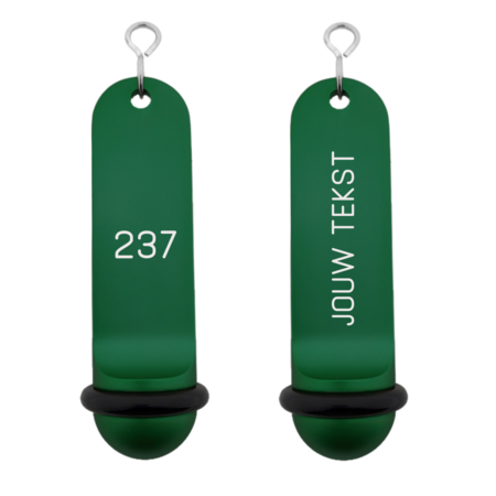 Big Classic aluminium hotel sleutelhanger groen met gravering