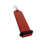 CombiCraft Bumerang aluminium hotel sleutelhanger in rood met zilver gravering 30x100 mm