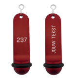 Big Classic aluminium hotel sleutelhanger bordeaux rood met gravering
