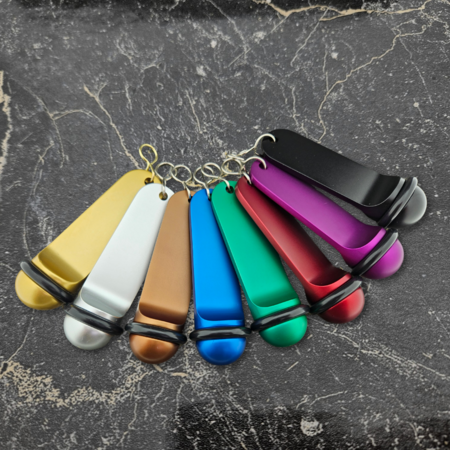 CombiCraft Big Classic aluminium hotel sleutelhanger blauw met gravering