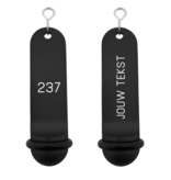 Big Classic aluminium hotel sleutelhanger zwart met gravering