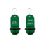 Mini Classic aluminium hotelsleutelhanger in groen met zilveren gravering