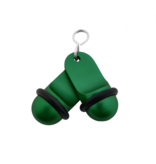 Mini Classic aluminium hotelsleutelhanger in groen met zilveren gravering