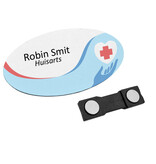 Kunststof naambadge zorg 85x45mm met eigen tekst - per 1 stuk