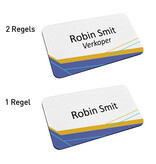 Kunststof naambadge 75x40mm met eigen tekst - per 1 stuk